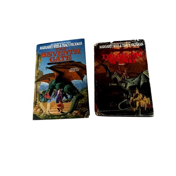 Margaret Weis Tracy Hickman Lot os 2 books Dragon wing The Seventh Gate fantasy - Picture 2 of 15